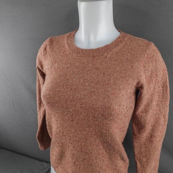 J Crew Womens Teddie Sweater Small Brown Slub Minimalist Cozy Y2K Retro Preppy - Picture 3 of 10